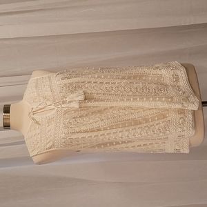 Karen Kane embroidered lace sleeveless Boho Top Medium